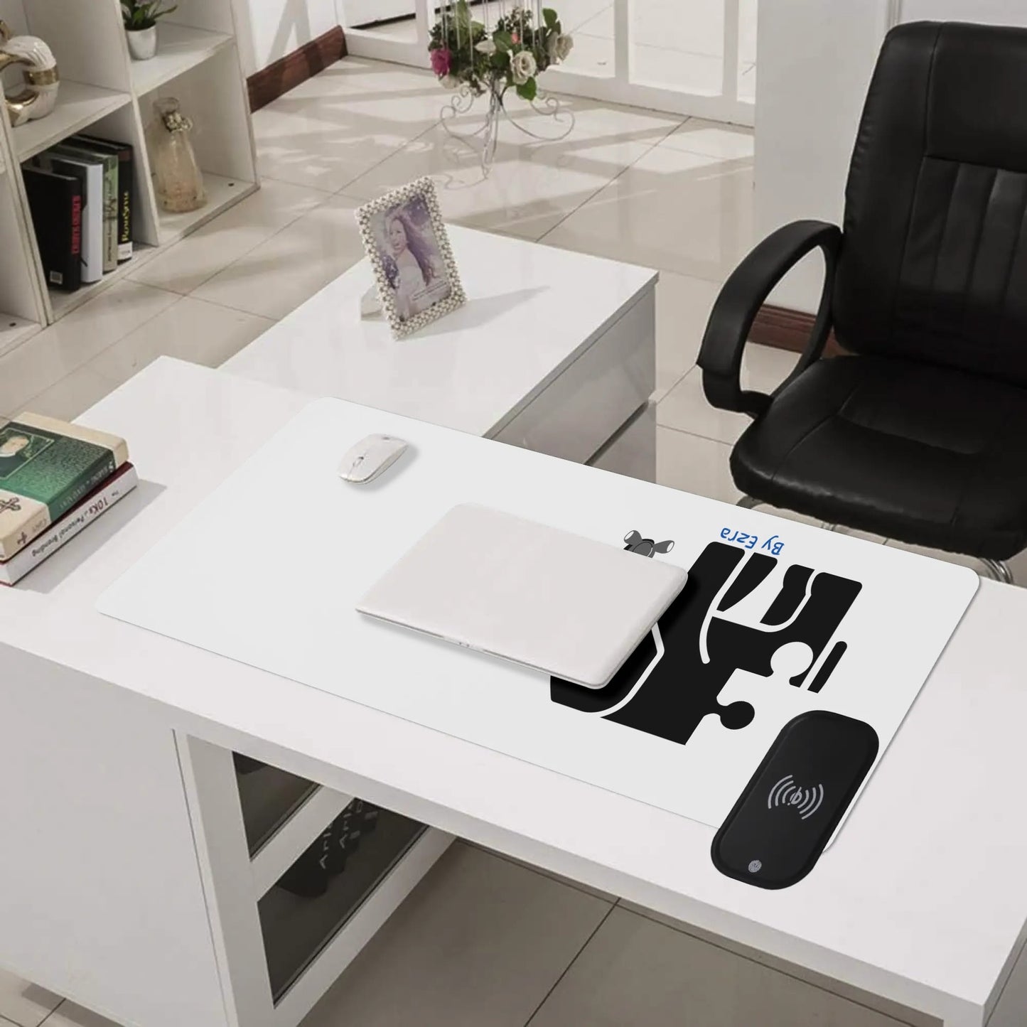 Wireless Charging PU Leather Smooth Desk Pad Gaming Mouse Pad