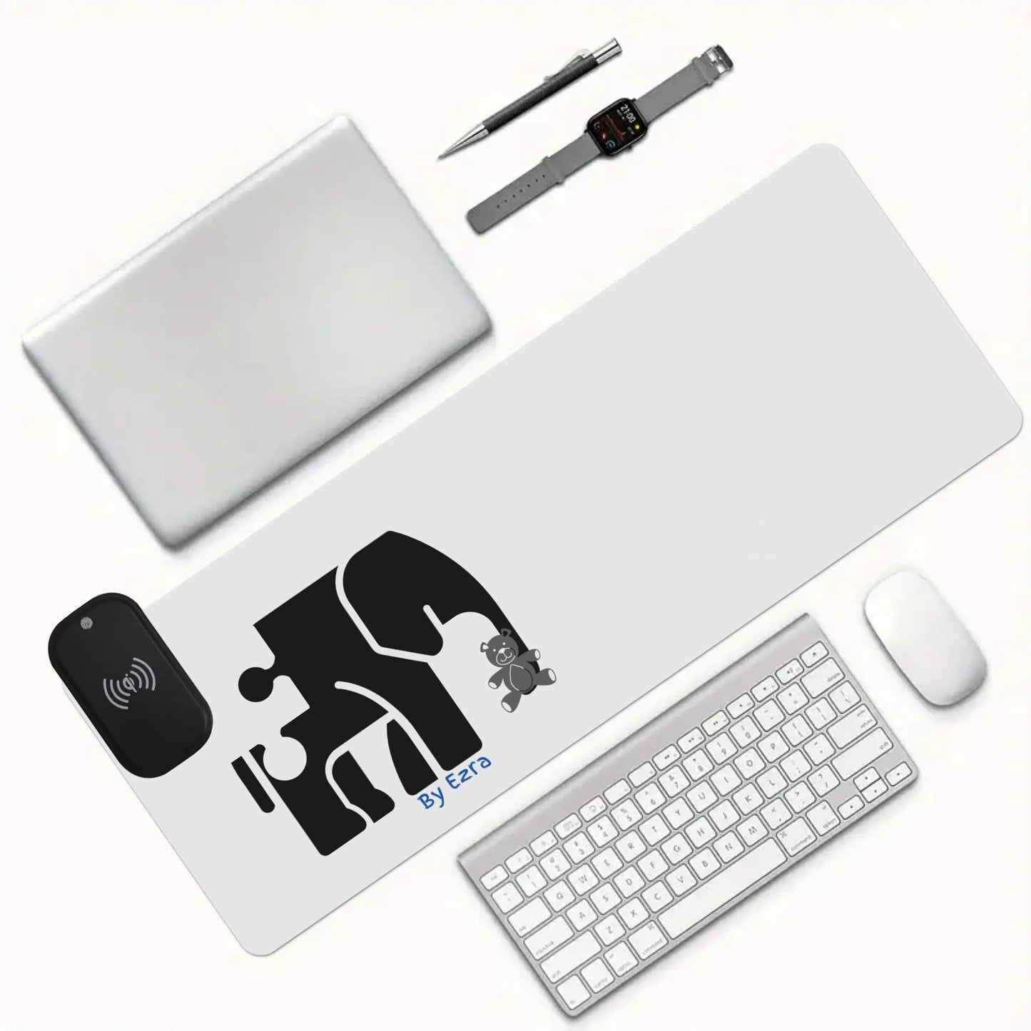 Wireless Charging PU Leather Smooth Desk Pad Gaming Mouse Pad