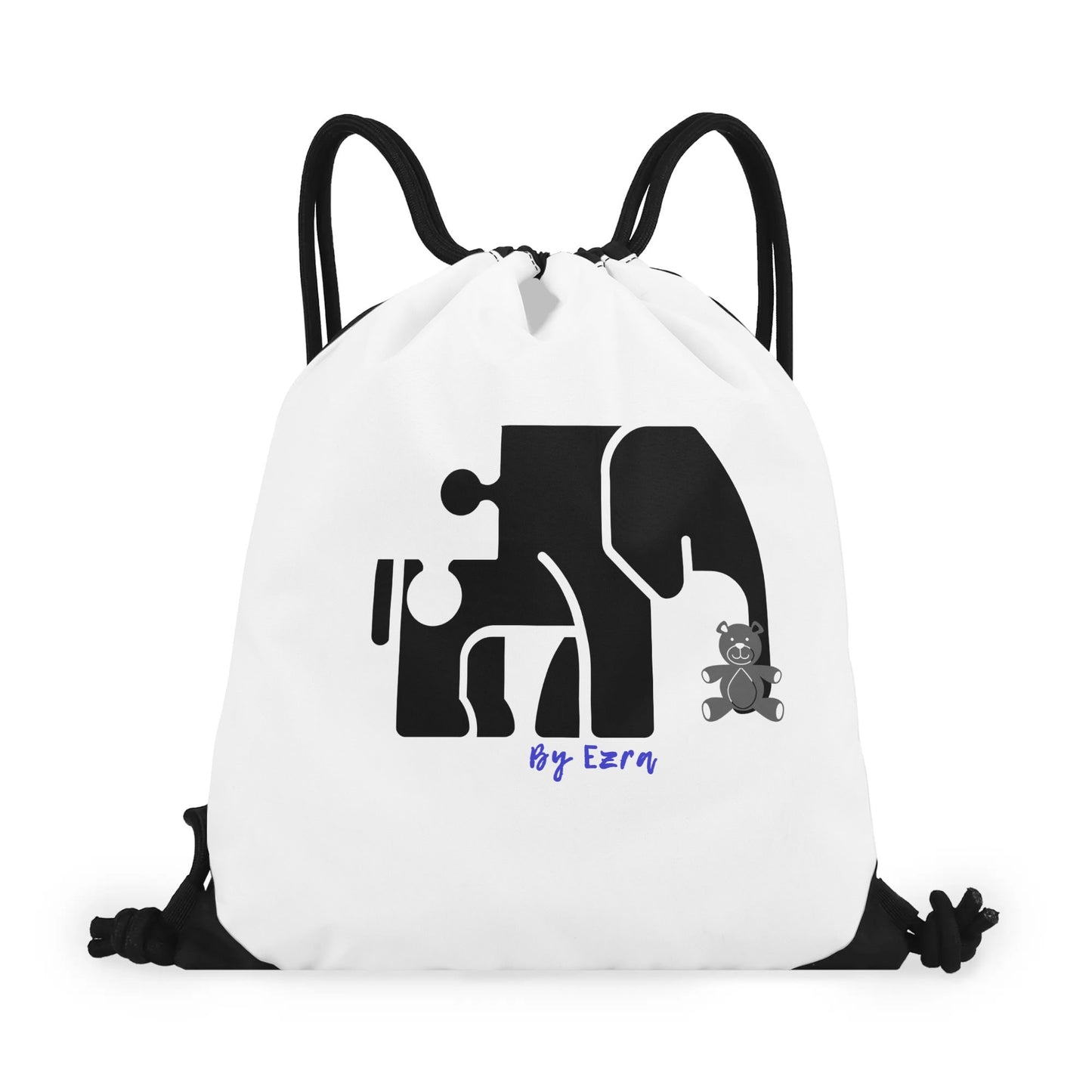 Support Autism New Style Black Gym Drawstring Bag