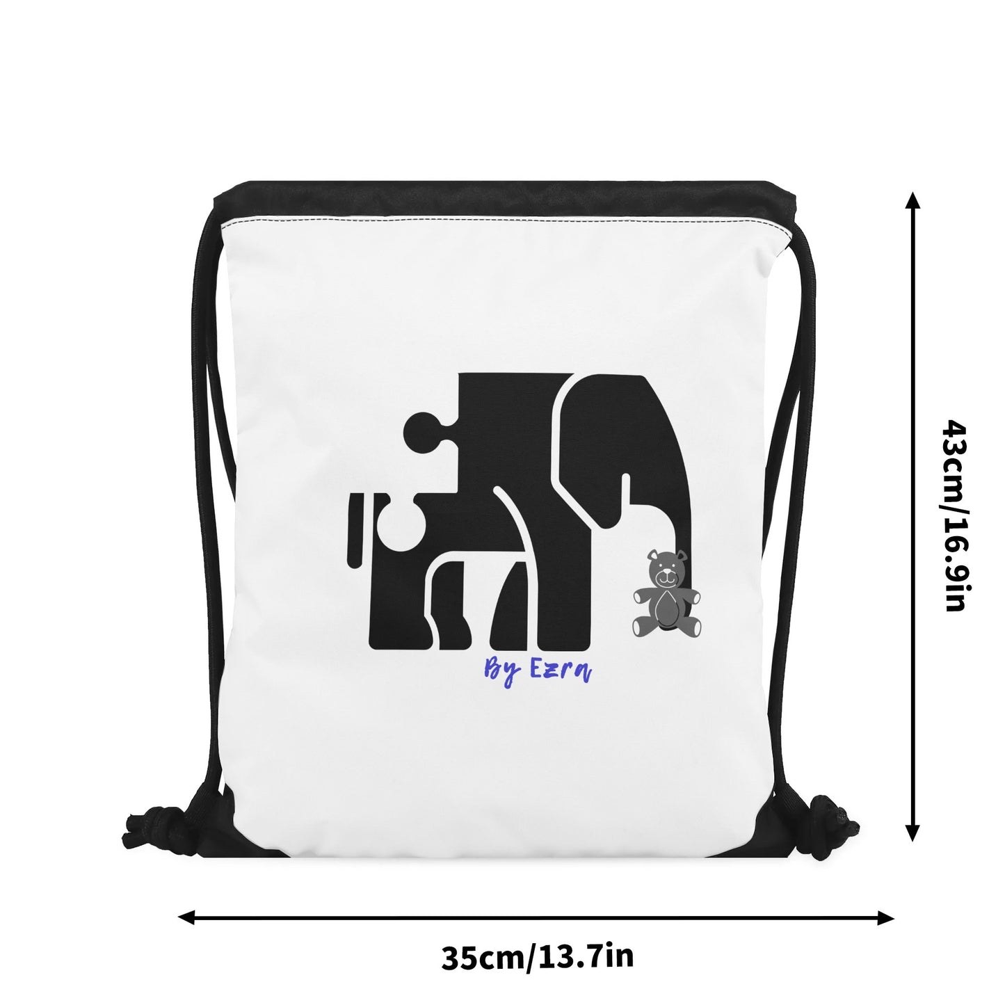 Support Autism New Style Black Gym Drawstring Bag