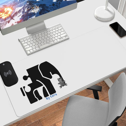 Wireless Charging PU Leather Smooth Desk Pad Gaming Mouse Pad