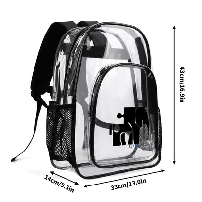 Large 17 Inch Clear Bag PVC See Through Transparent School Backpack