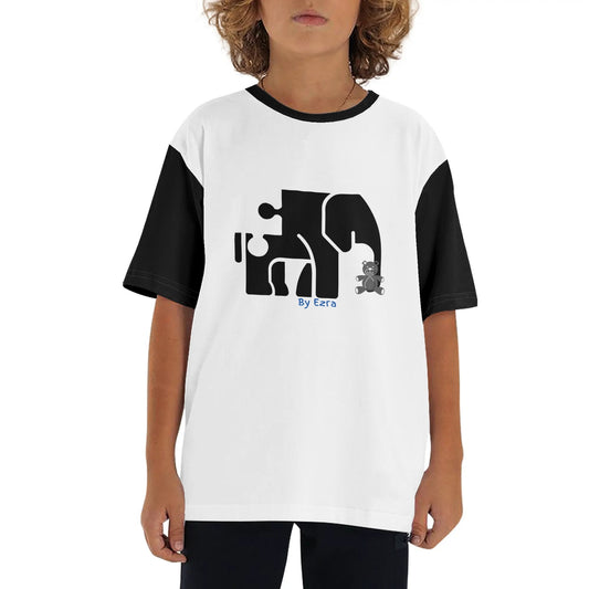 Childrens Loose Fit Short Sleeve T-Shirt Pull on Tees